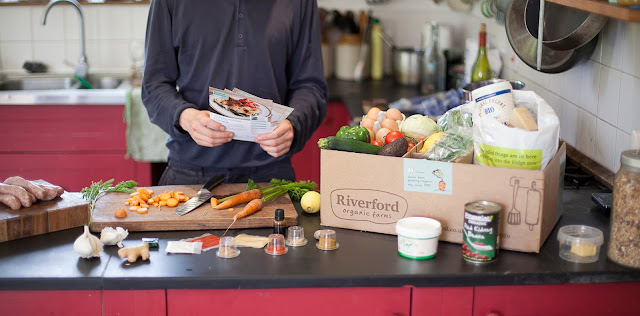 Riverford Organic Farms deliver a box to your door each week which contains three meals for two people and includes all the ingredients and three easy-to-follow recipe cards to create these meals.