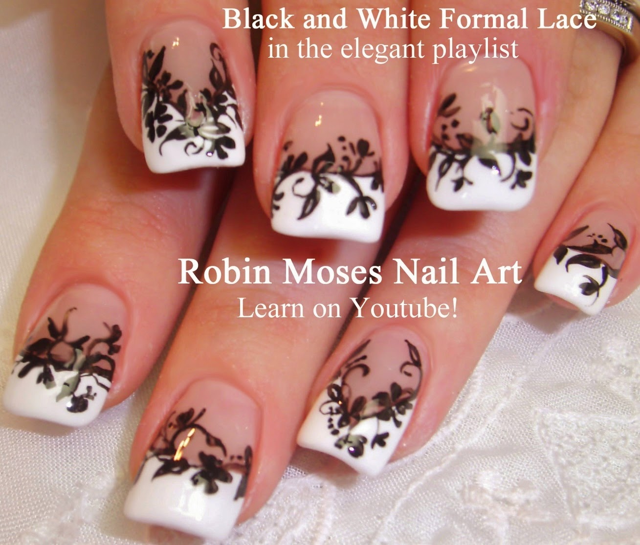 Nail Art by Robin Moses "lace nails" "nail art" "lace nail art" "black