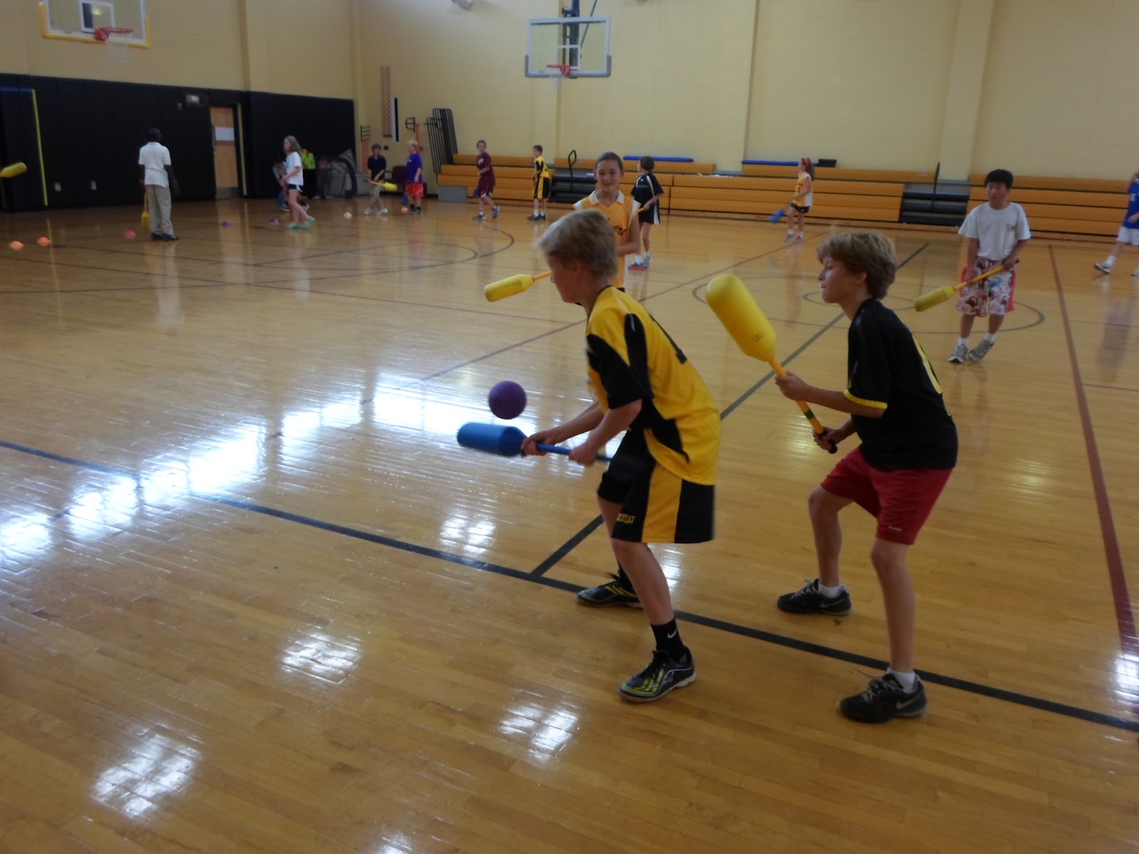 Calvert Middle School P.E. Pushups, pyramids, and polo