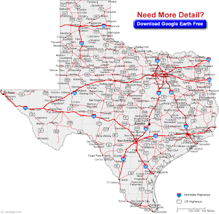 Texas Cities Map Poster