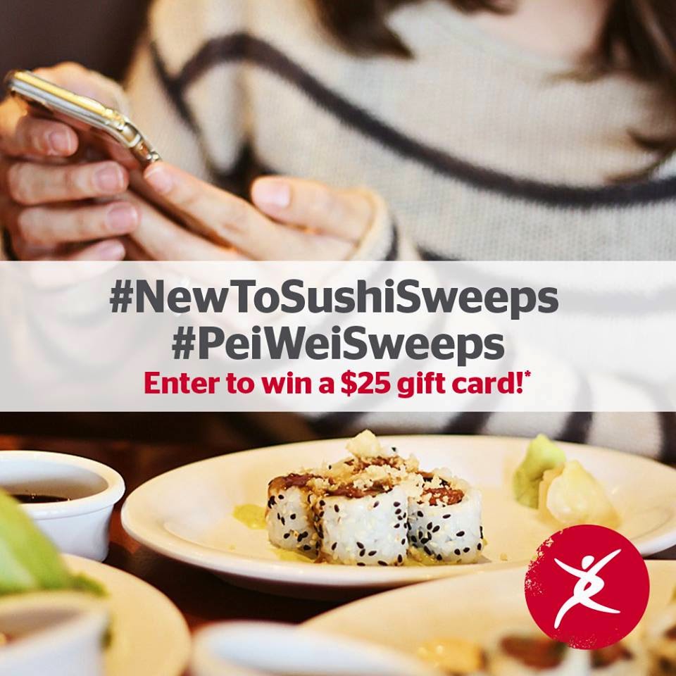 NewToSushi Enter For a Chance to Win a $25 Pei Wei Gift Card in The New To Sushi Sweeps