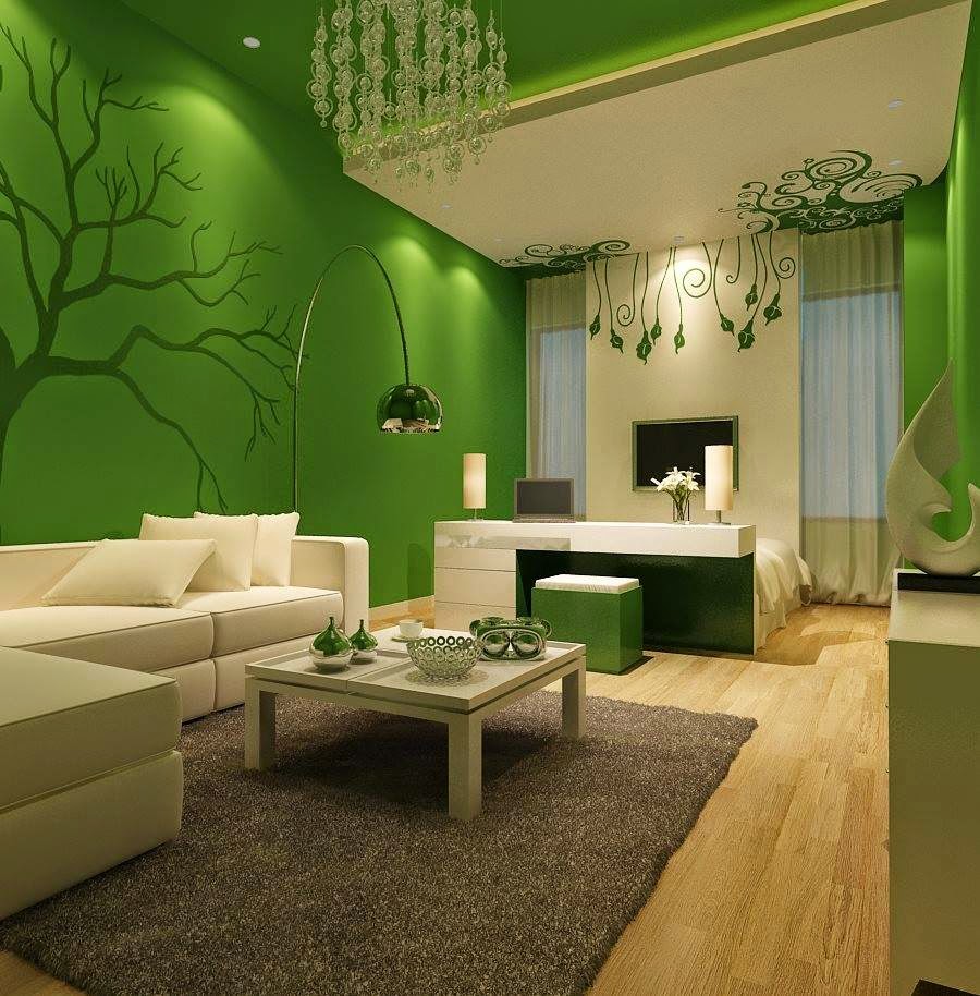 Natural And Minimalist Green Living Room Design - Home Design