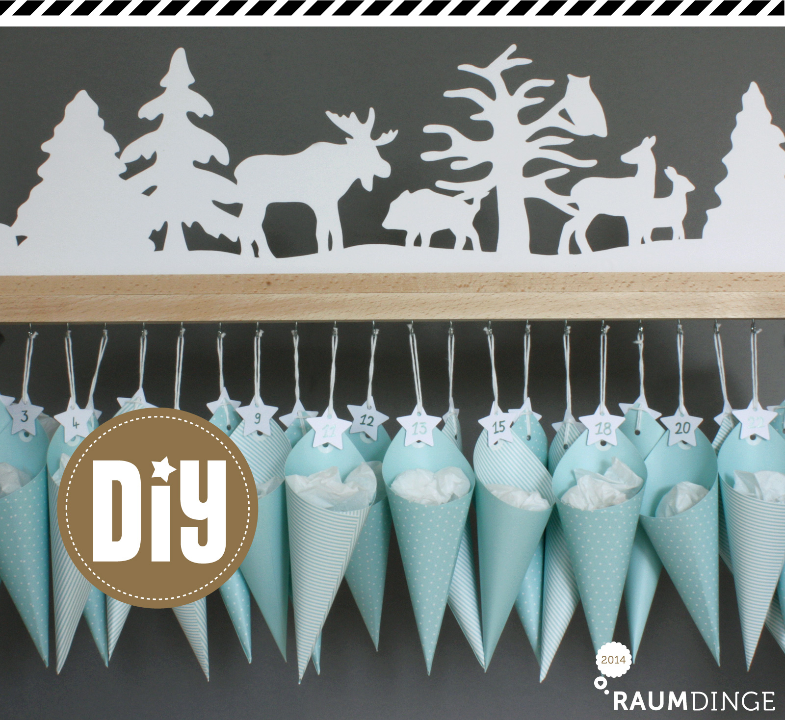 raumdinge Adventskalender „Winterwald” mit Anleitung