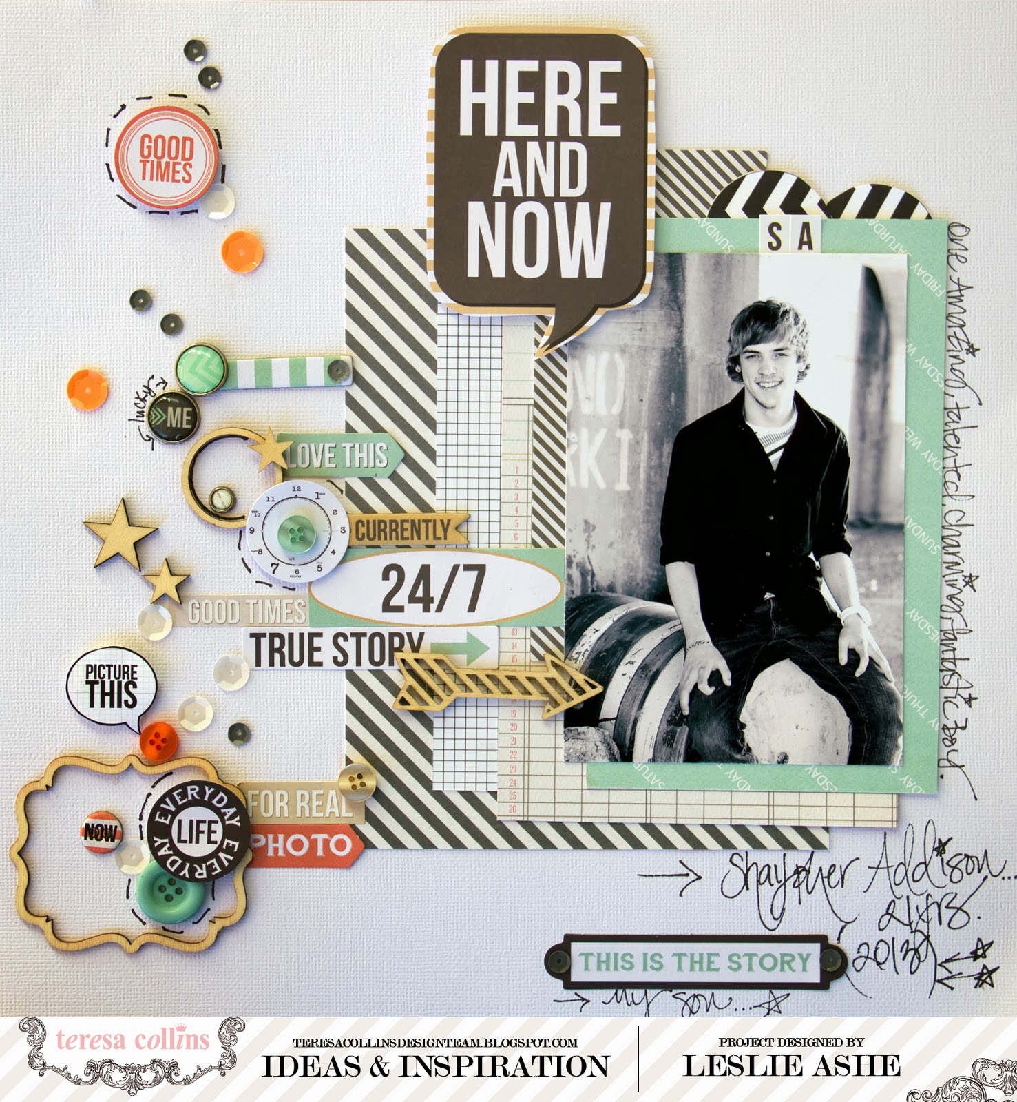 TERESA COLLINS DESIGN TEAM Daily Stories Layout Here and Now