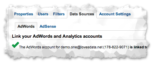 AdWords and Analytics linked