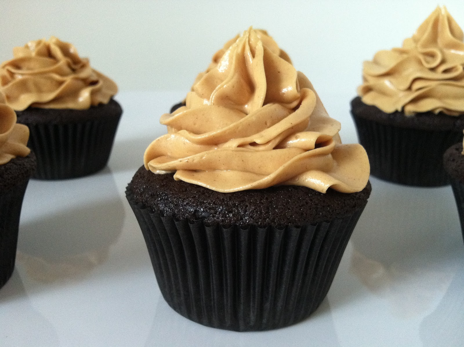 The Weekly Sweet Experiment Dark Chocolate Cupcakes with Peanut Butter Frosting
