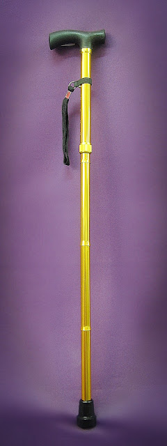 26.  Walking stick foldable gold 可折手杖 tongkat boleh lipat