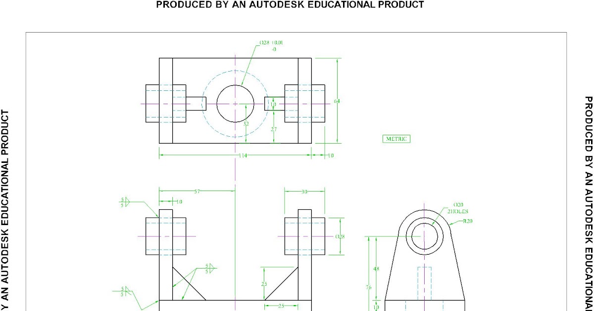 Marie Escue Shaft Pivot Support (Mechanical Drawing)