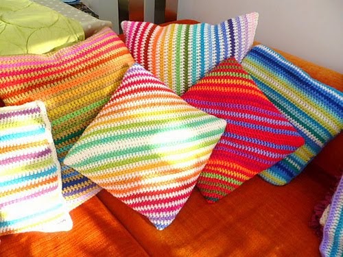 Diagonal cushion and Moss stitch 2012