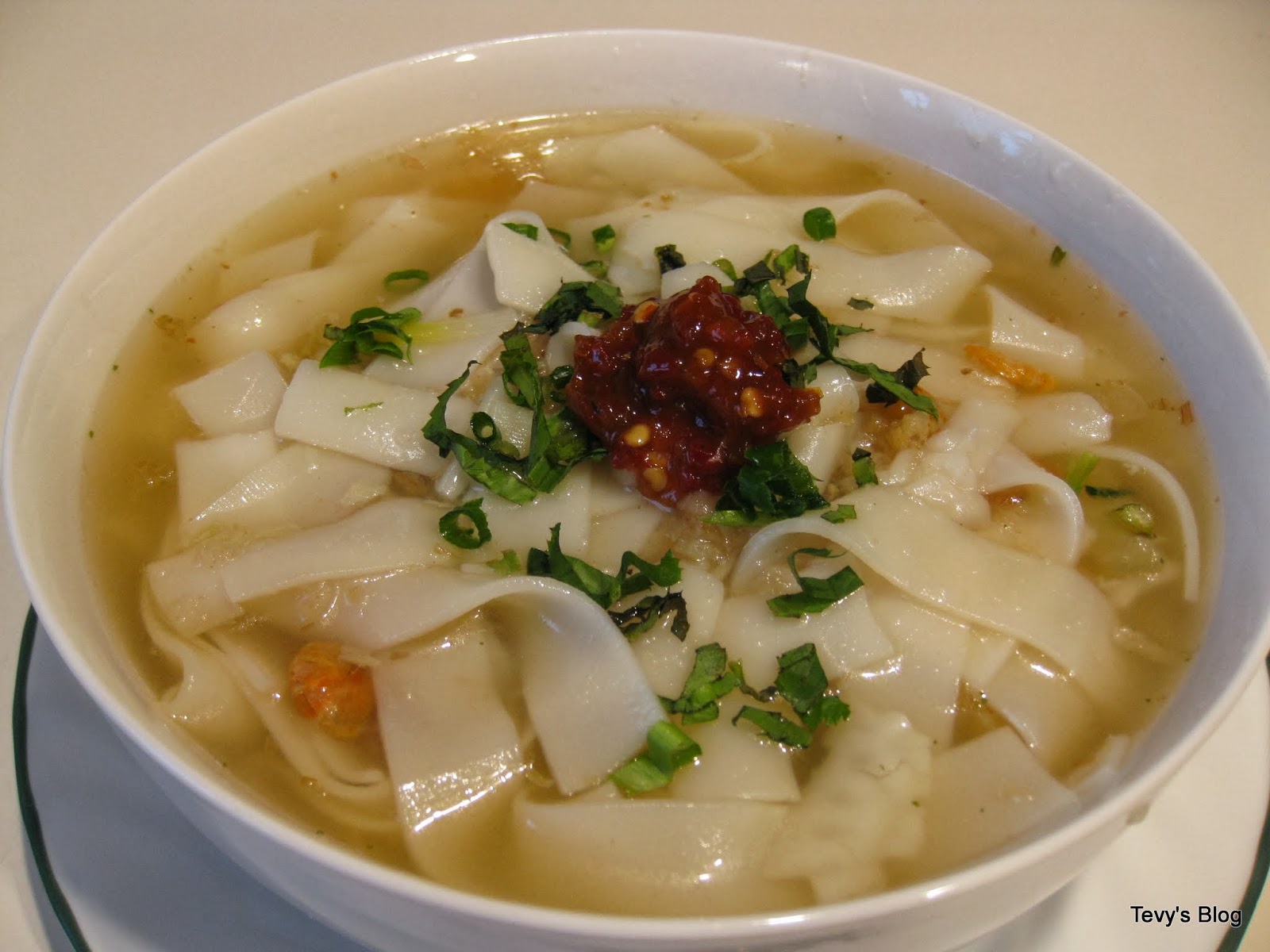 to Tevy's Kitchen Chicken Flat Noodle Porridge ( Bor Bor Banch