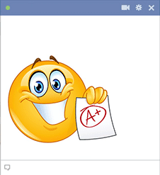 A+ grade - Facebook smiley