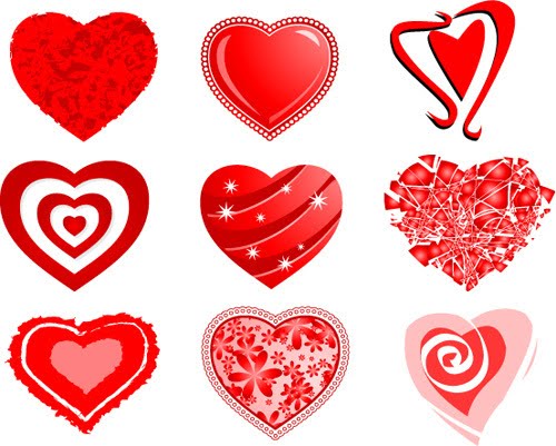 SMS about love, hearts shapes - red heart