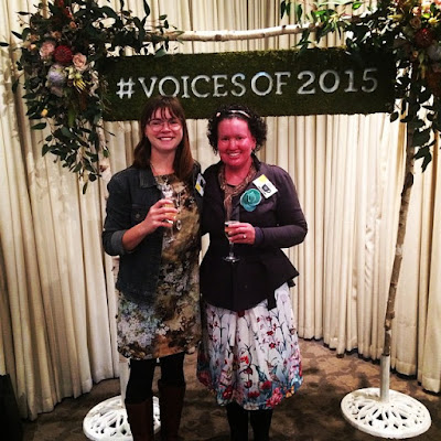 Me with Clare Reilly at Voices blogging event