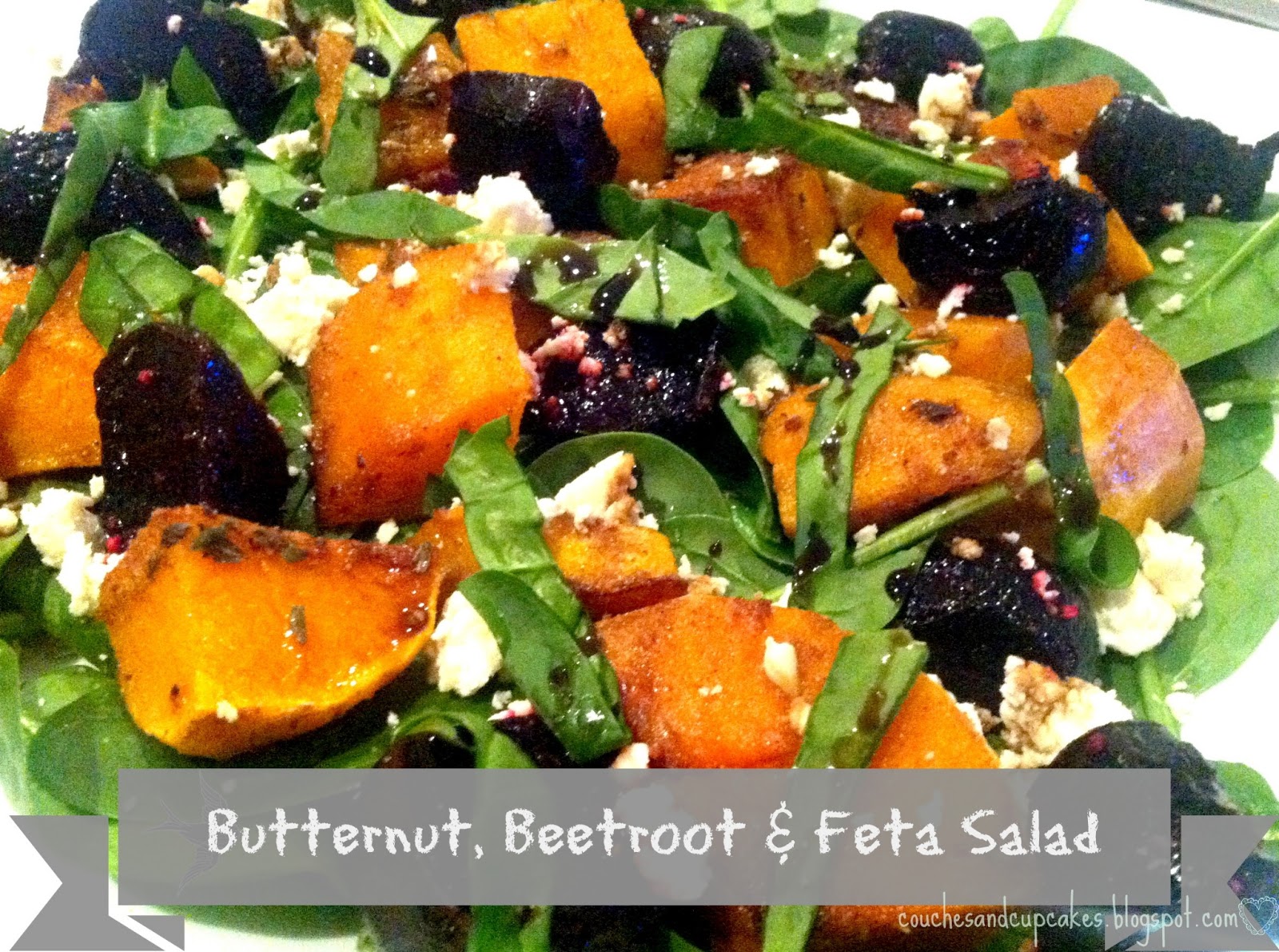 Couches and Cupcakes Easy Butternut, Beetroot and Feta Salad