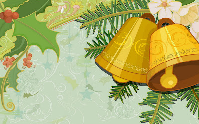 Amazing Golden Christmas Jingle Bells Wallpaper