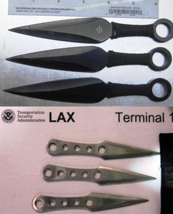 throwing knives martial found arts weapon tsa metallic non week review san two scanner body separate incidents lax diego angeles