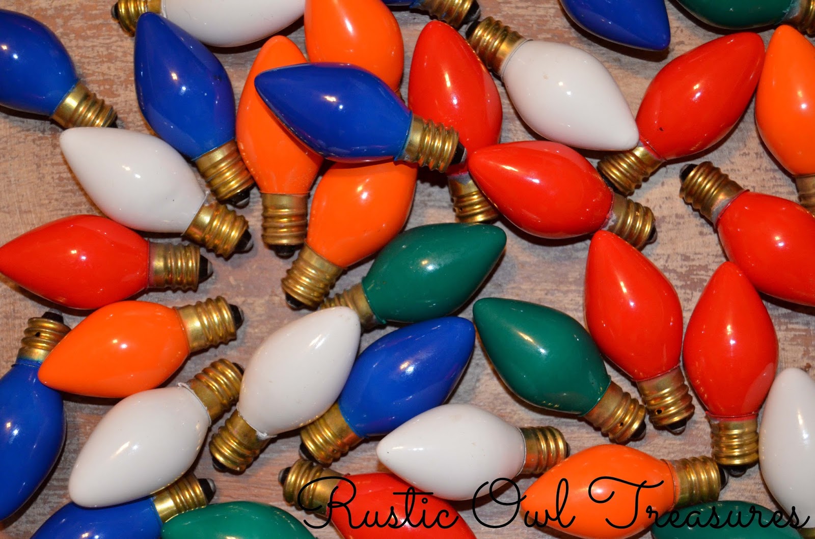 Rustic Owl Treasures Vintage Christmas Light Ornaments