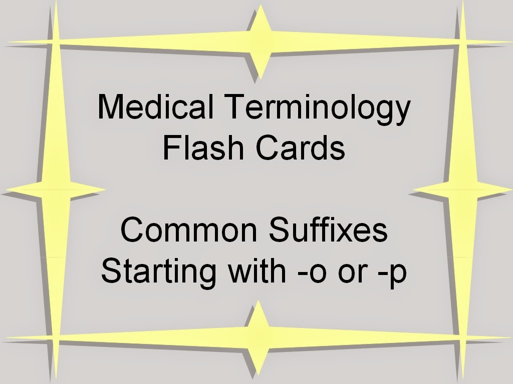 Student Survive 2 Thrive Medical Terminology Flash Cards Suffixes