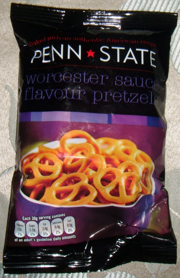 FOODSTUFF FINDS Penn State Worcester Sauce Flavour Pretzels (Waitrose