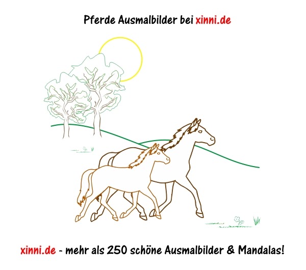 Malvorlagen Zum Ausmalen Ausmalbilder Pferde Stute Fohlen
