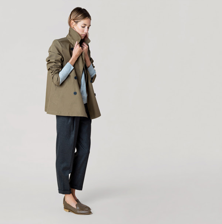 Everlane trench in sage Everlane trench in sage