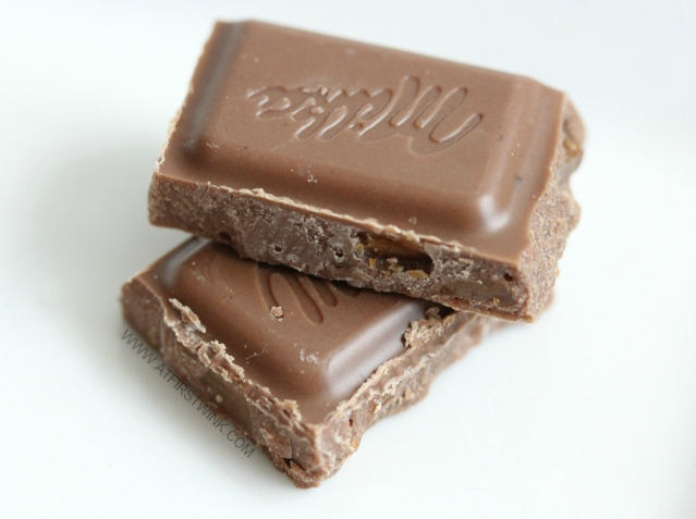 Milka & Daim chocolate bar pieces