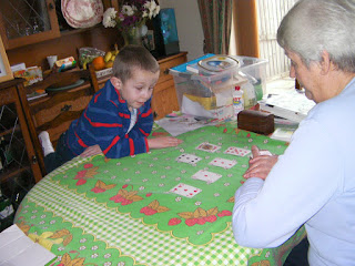 playing card game with grandma
