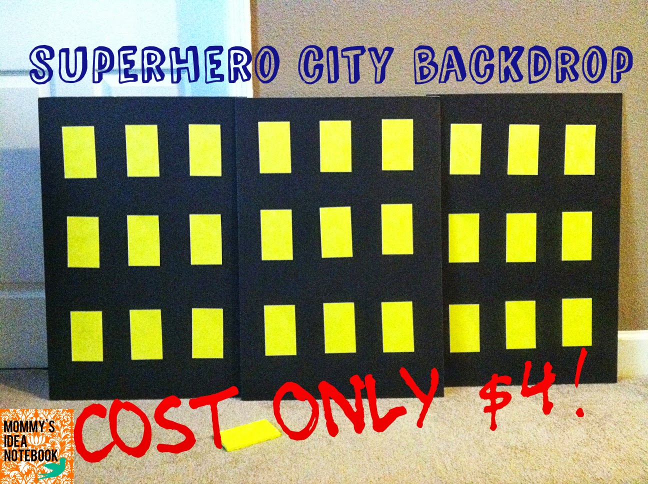 Dunham Design Company: $4 DIY Superhero City Party Backdrop