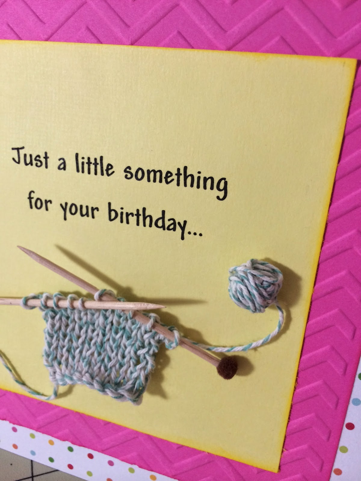 A Techy Teacher with a Cricut Knitting card made with toothpicks and twine