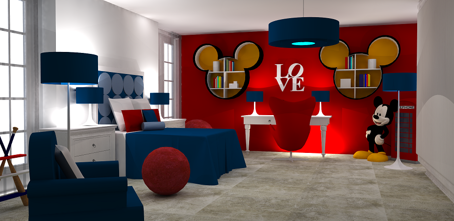 Dormitorio tema Mickey Mouse - Ideas para decorar dormitorios
