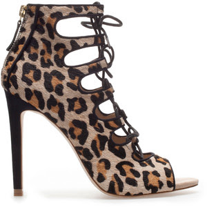 Zara leopard print ankle boot sandal
