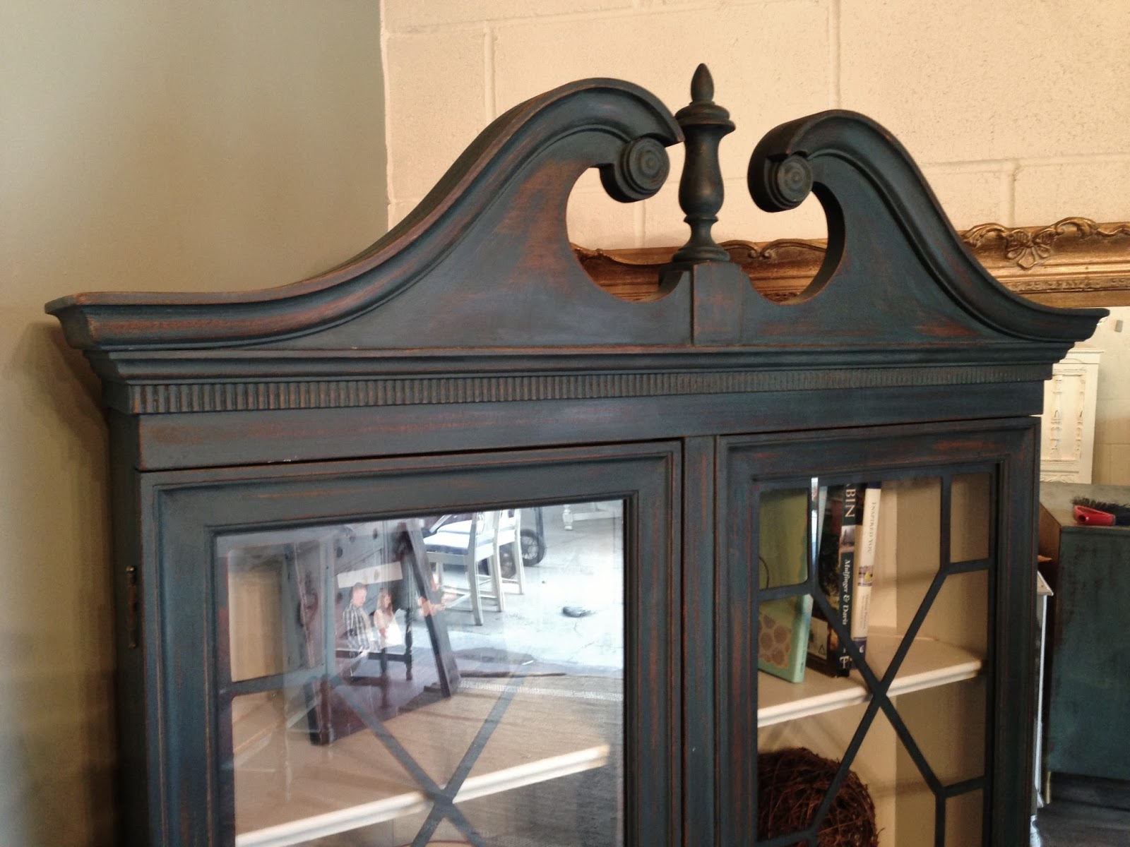 Repurposed Gems Homestead Blue Corner Hutch