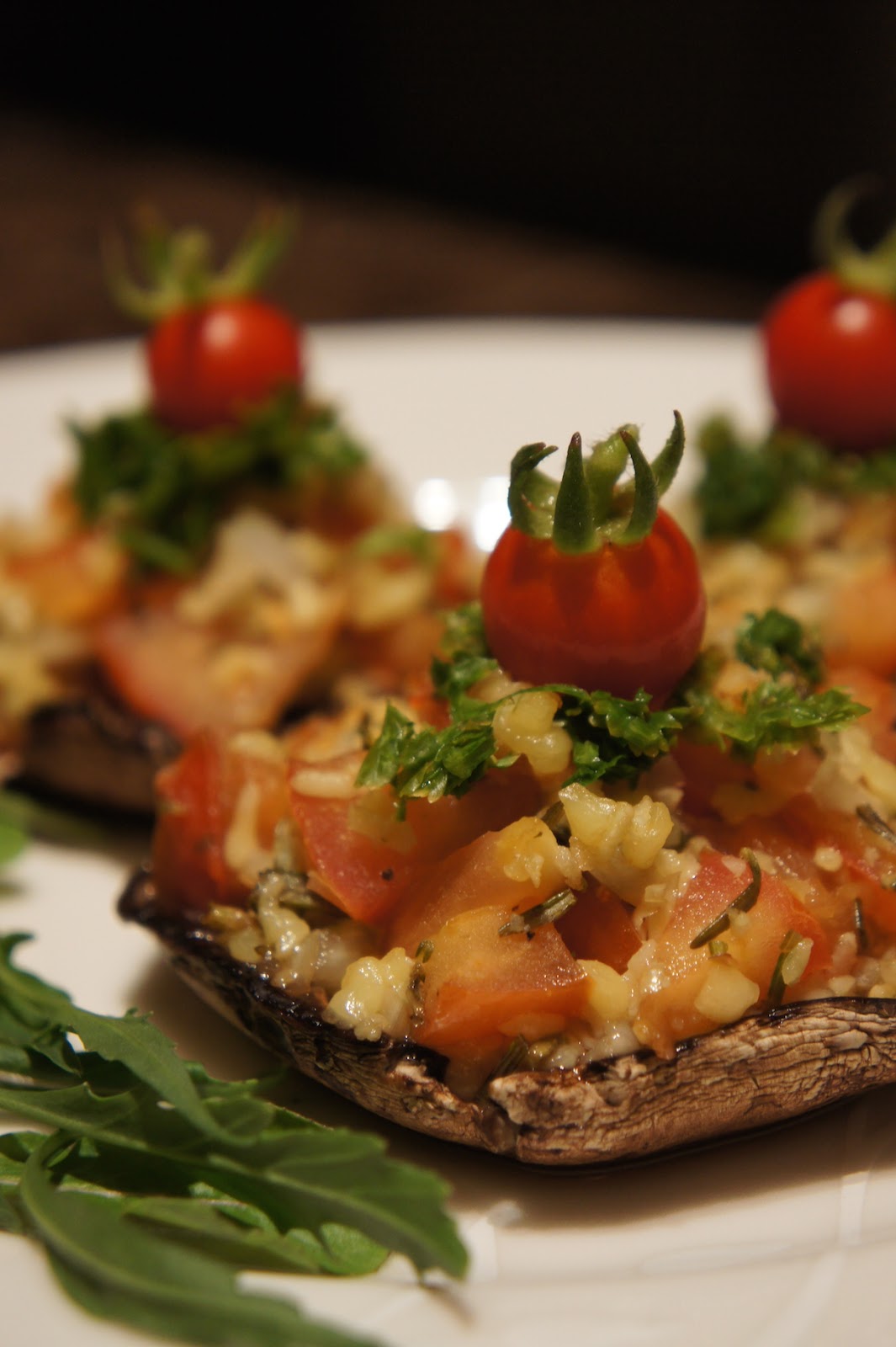 Say My Kitchen Grilled Stuffed Portobello with Fresh Tomatoes, Herbs