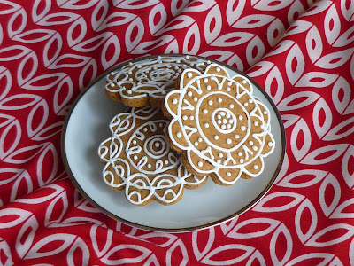 red, white, and decorated gingerbread cookies