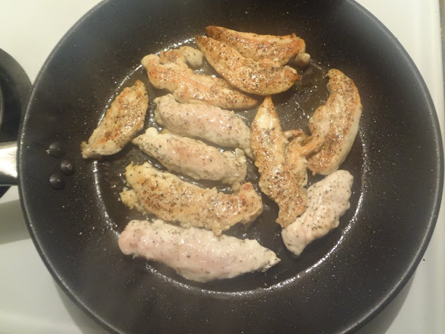cooking chicken for fresh rolls
