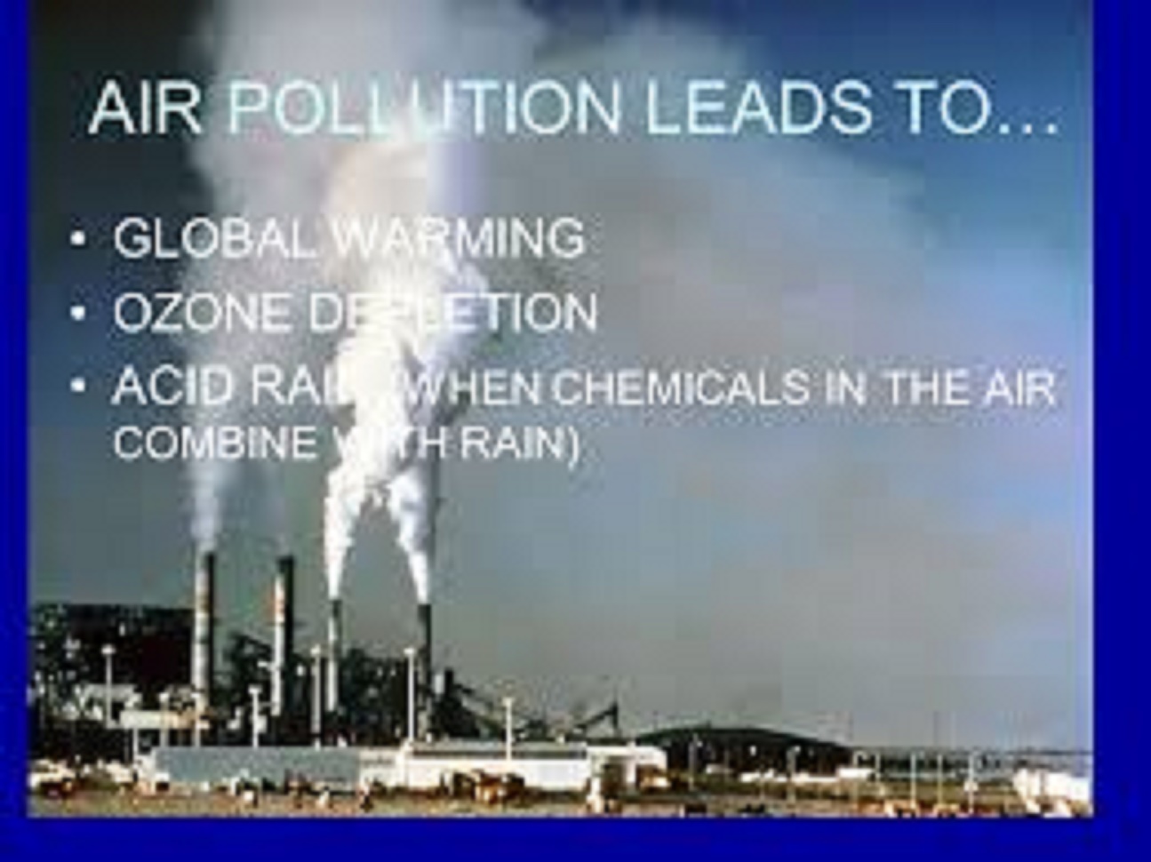 AIR POLLUTION - GLOBAL WARMING  -ACID RAIN