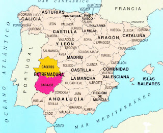 Mapa de Extremadura Región