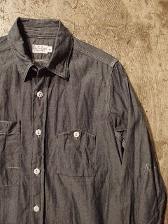 fwk by engineered garments work shirt in blue chambray