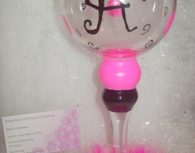 Pretty Little Crafters DIY Hand Painted Decorative Wine Glass. Fun & Funky!