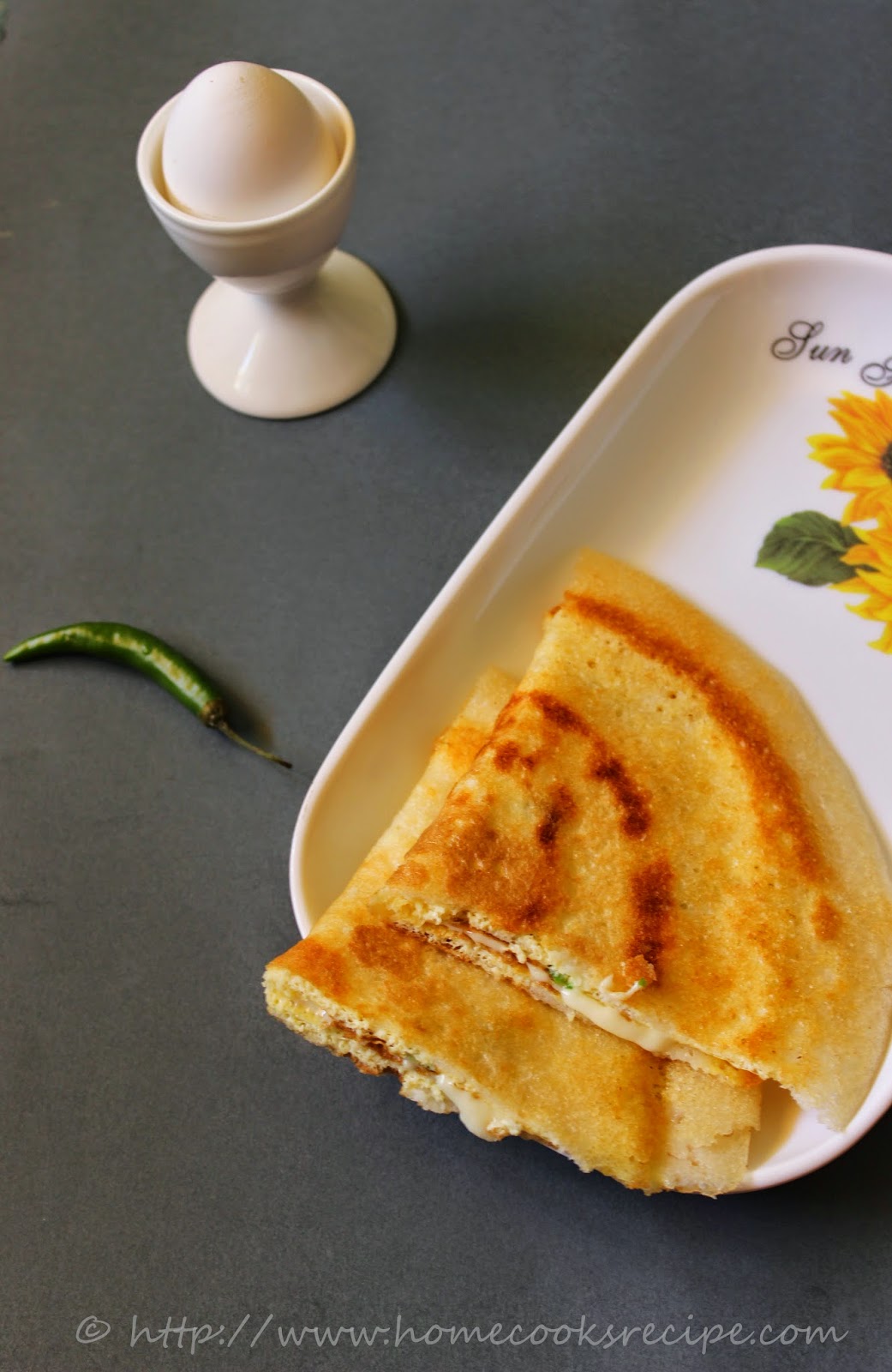 Egg Cheese Dosa Home Cooks Recipe