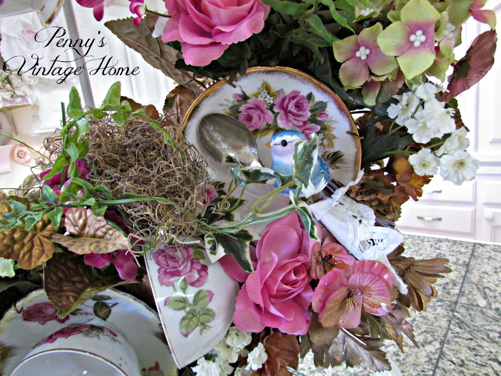 Penny's Vintage Home How to Make a China Tea Cup Wreath