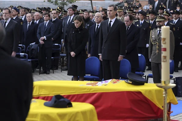 King Felipe and Queen Letizia of Spain attend a funeral ceremony. The Spanish government said on December 12, 2015 a Taliban attack on the diplomatic quarter of the Afghan capital Kabul, in which two Spanish policemen were killed, was 'an attack on Spain.' The death toll, at least six according to reports from Kabul, was not clear on December 12, 2015. Afghan officials said four Afghan police officers were killed.