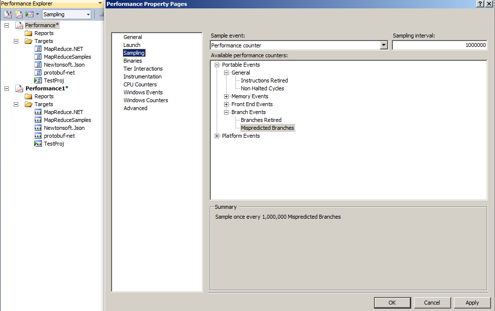 Performance profiling in Visual Studio under Virtual Machine (Sampling