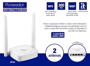 Roteador 300 Mbps Novo - Re160