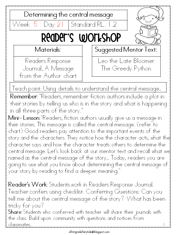 Writing workshop first grade mini lessons for reading - thesisprinters