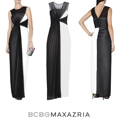 BCBG MAXAZRIA Ninah Asymmetric Colorblocked Gown Sofia Hellqvist