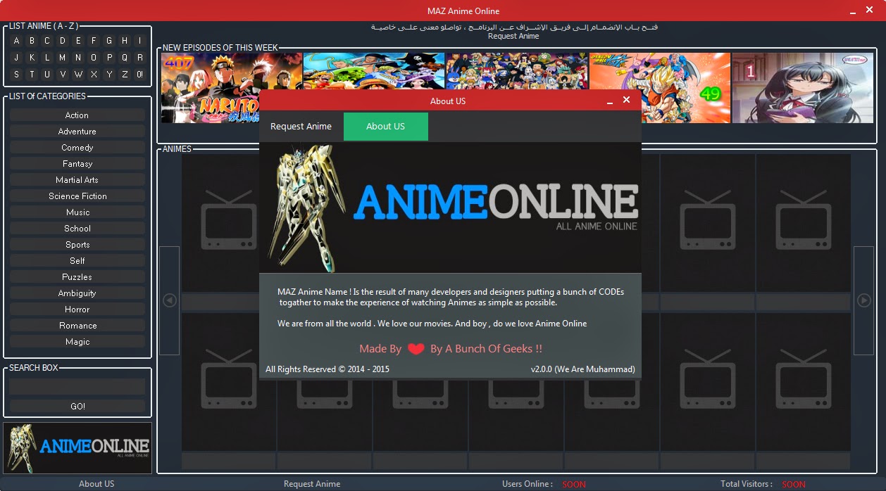 Ar Funtimes Network شبكة أر فن تايمز برنامج مشاهدة الانمي اون لاين Maz Anime Online V2 0