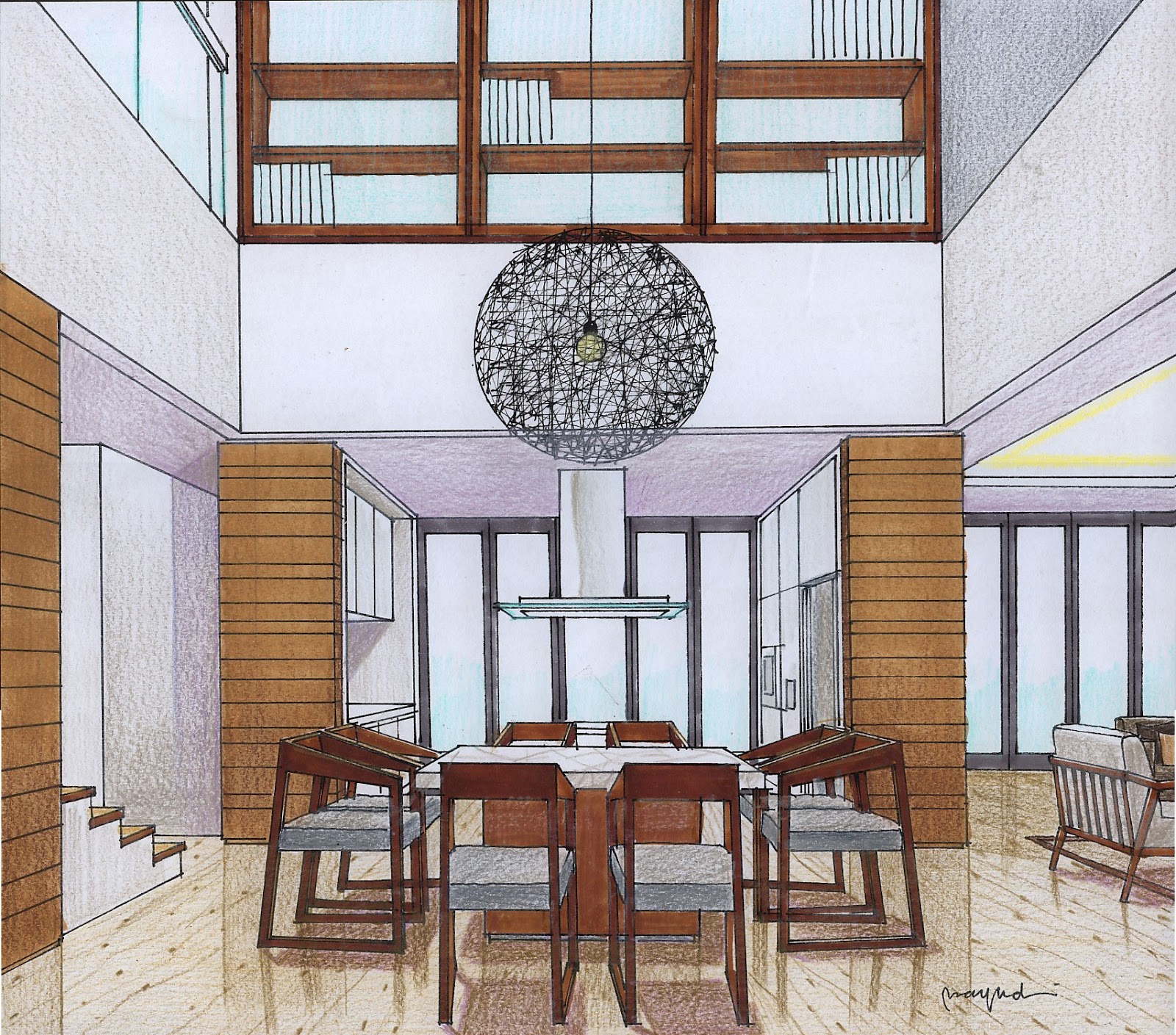 Yandi Prayudhi Sketsa Presentasi Proyek Interior Langsat