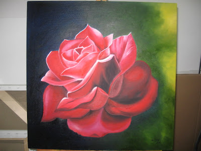 rosa pintada a óleo