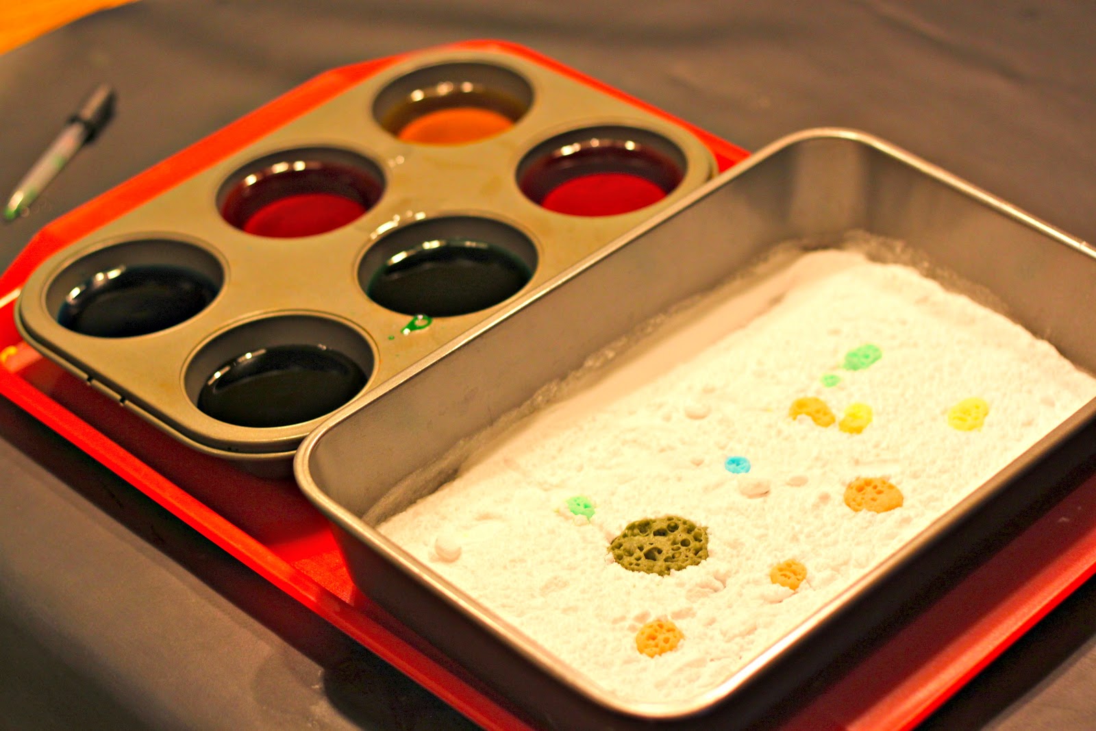 For the Love of Naps Kid Activity baking soda painting...and some